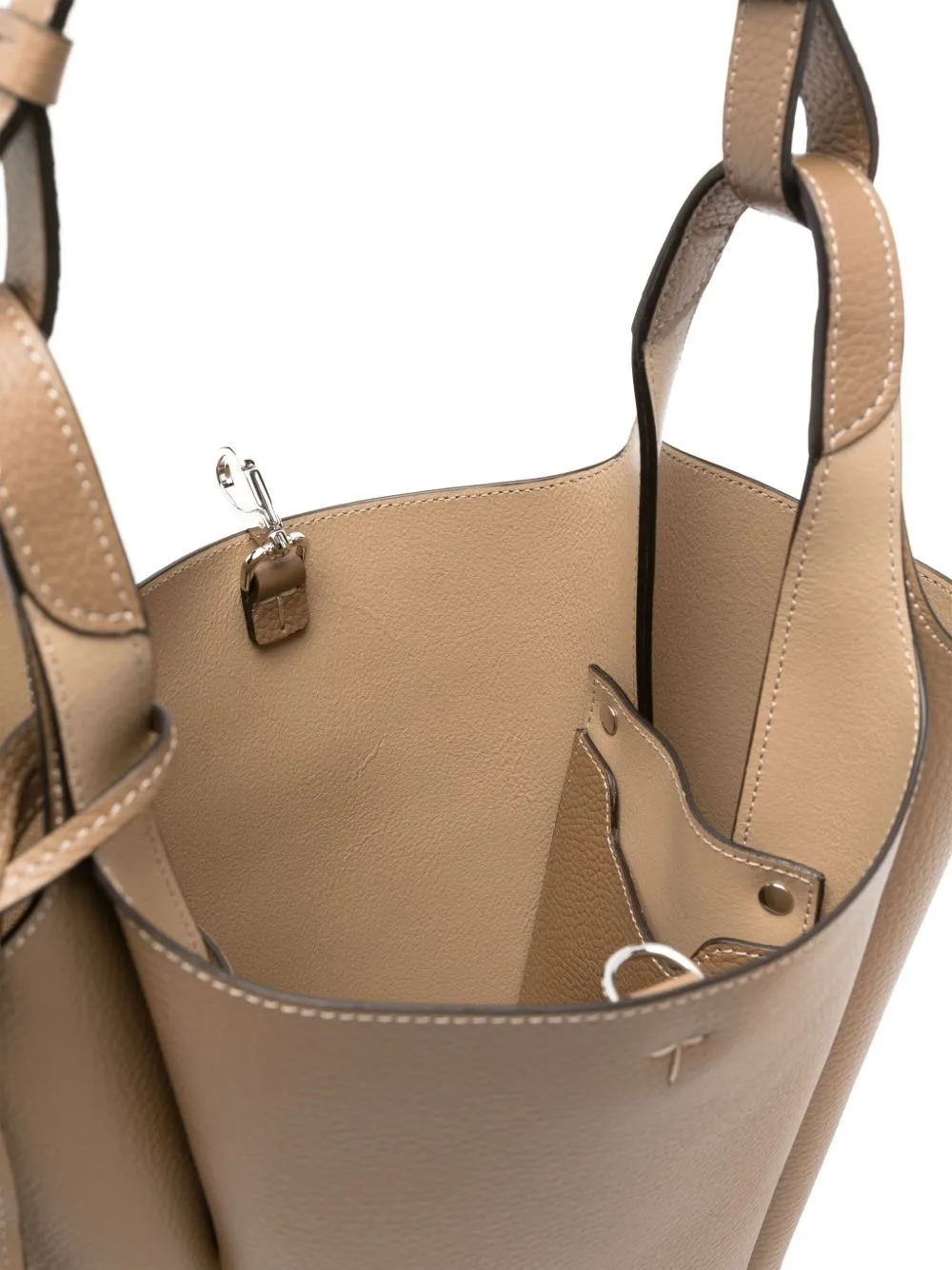 Small leather bucket bag