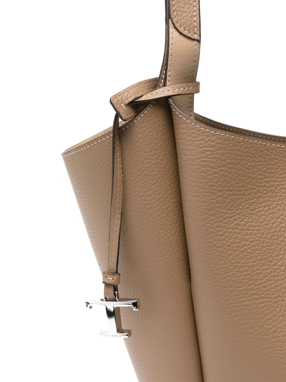 Small leather bucket bag