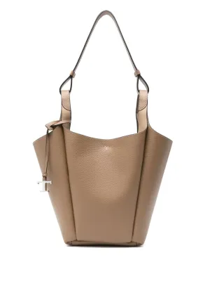 Small leather bucket bag