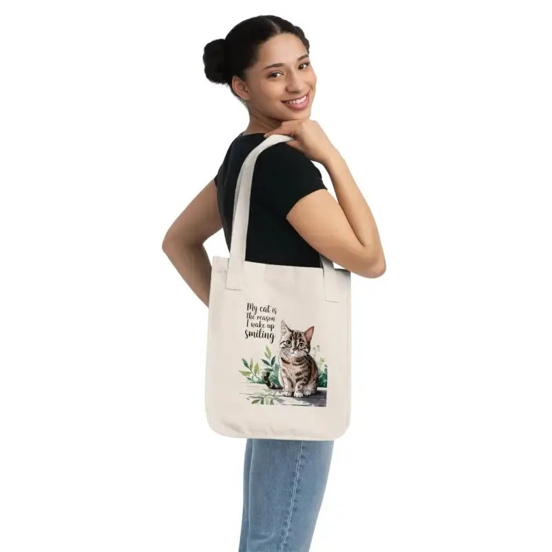 Smiling Organic Canvas Tote for Effortless Style