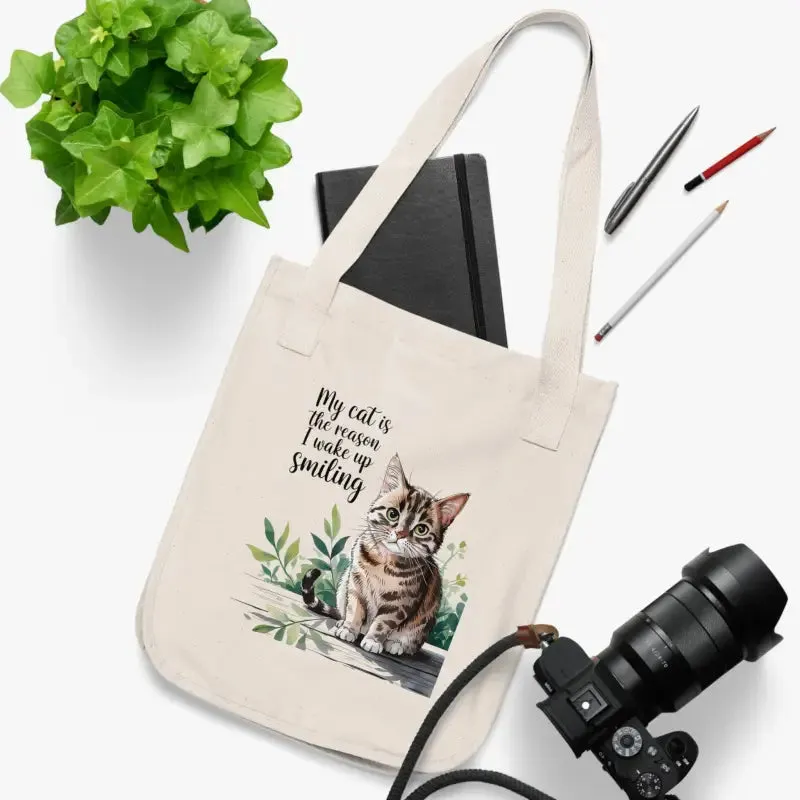Smiling Organic Canvas Tote for Effortless Style