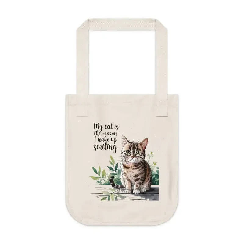 Smiling Organic Canvas Tote for Effortless Style