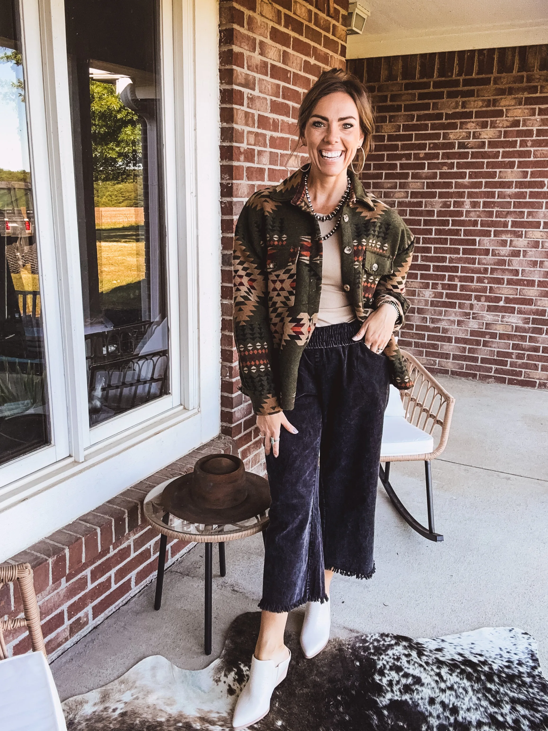 Smock Waist Linen Pant