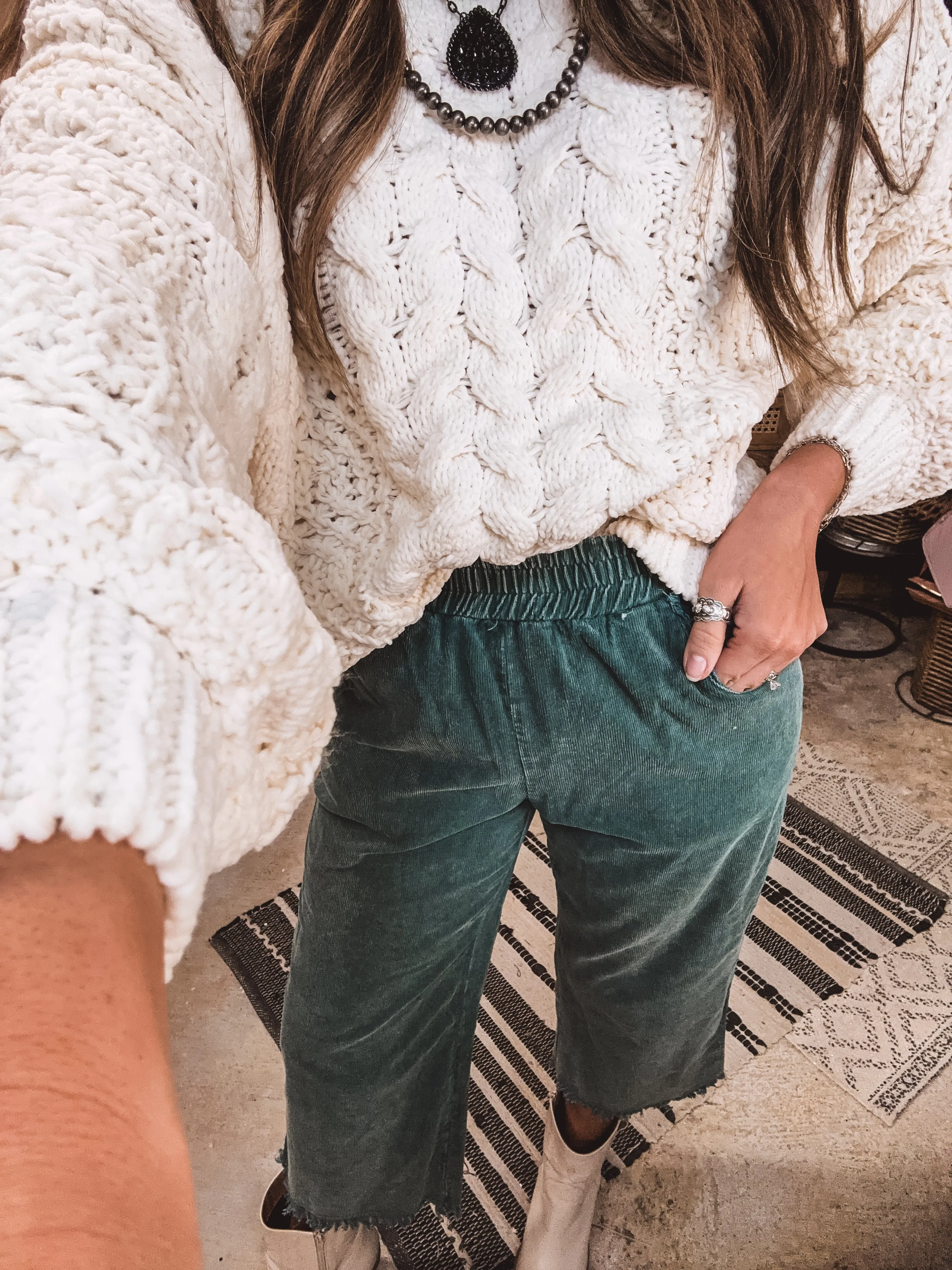 Smock Waist Linen Pant