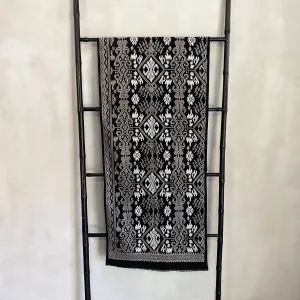 Songket Fabric - Black White & Grey