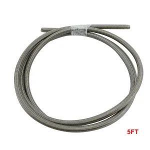 Stainless Braided Brake Line (Cut To Length) - Clear Coated - 5ft (size -3)