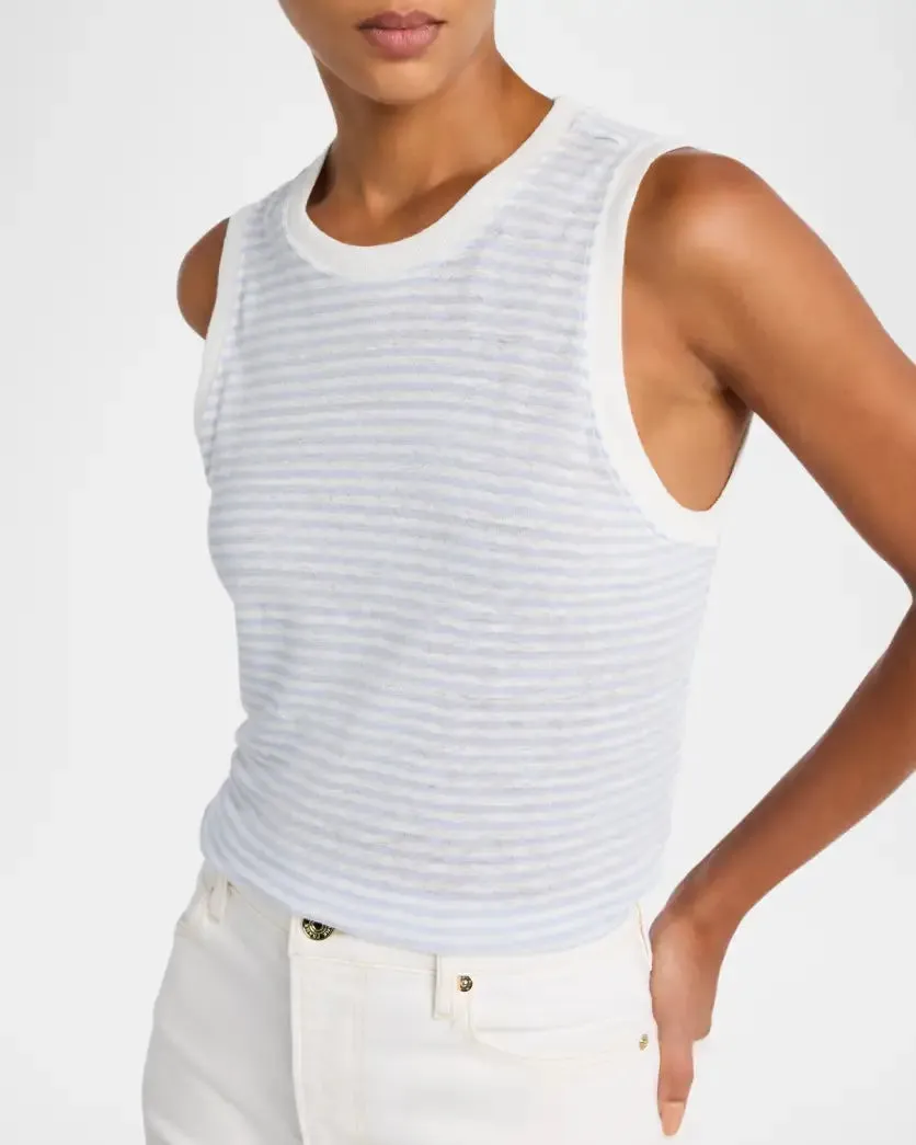 Stripe Crewneck Muscle Tee