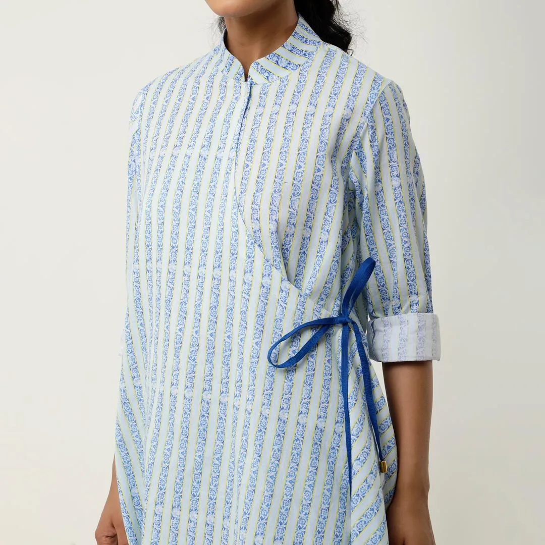 STRIPED PRINTED ASSYMTRICAL CO ORD