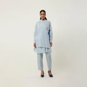 STRIPED PRINTED ASSYMTRICAL CO ORD