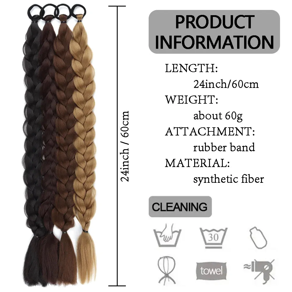 Synthetic Long Twist Braided Ponytail Extensions