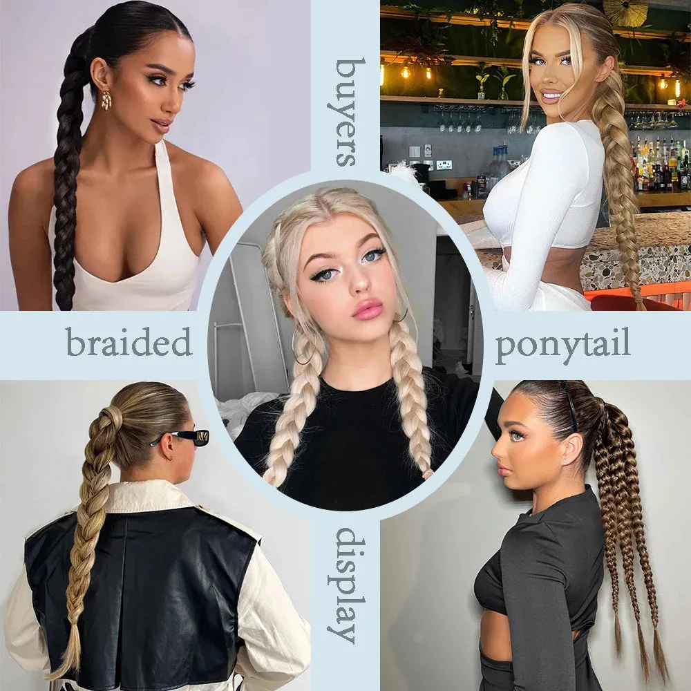 Synthetic Long Twist Braided Ponytail Extensions