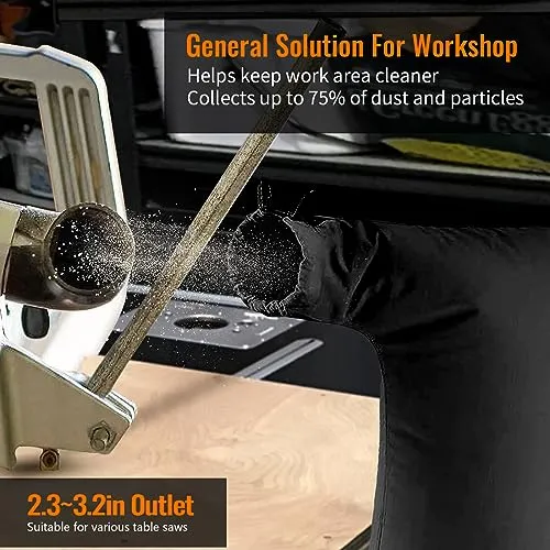 Table Saw Dust Collector Bag Compatible for Bosch/Dewalt/Ryobi/Makita/Porter Cable/Craftsman/RIGID/Metabo/Kobalt/Skilsaw/Delta (10" Tablesaws with