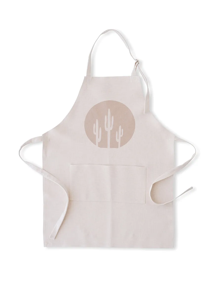 Taupe Saguaro Apron, College Student Gift, Mother's Day Gift,Christmas Gift