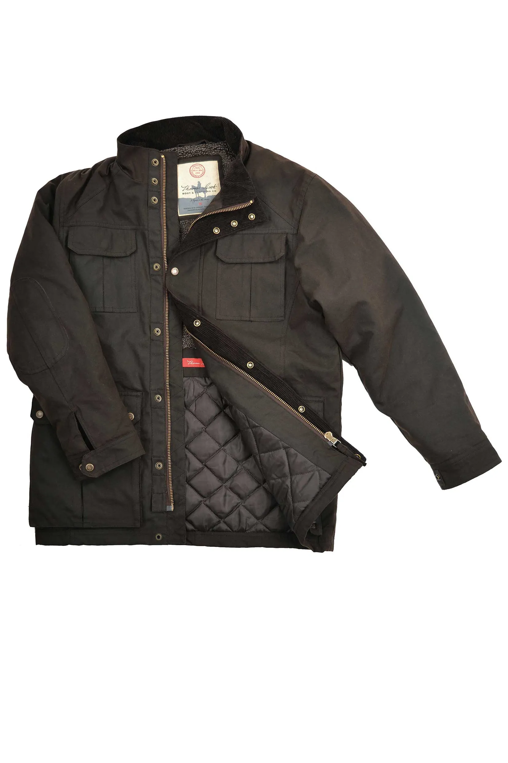 TCP1712408 Thomas Cook Men's Tarcutta Oilskin Jacket Rustic Brown