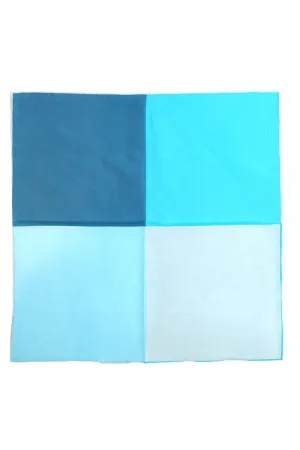 Teal Silk & Cotton Blend Quad Pocket Square