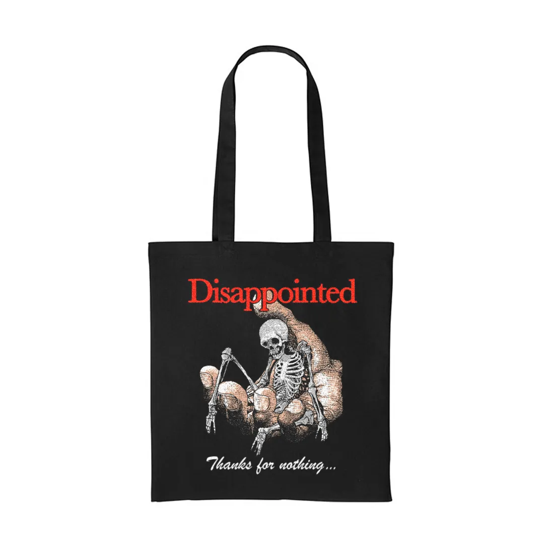 THANKS FOR NOTHING BLACK TOTE BAG