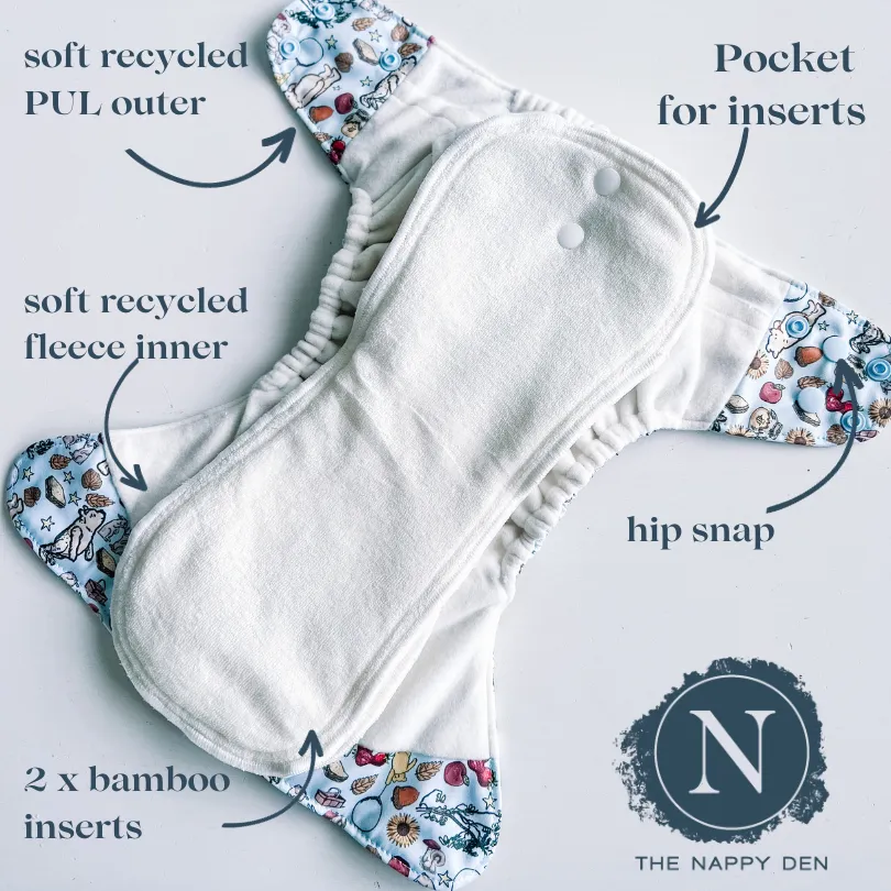 The Nappy Den - Winnie-The-Pooh - Sweet Dreams Pocket Nappy - Onesize