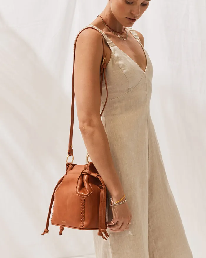 THE SOLETO TULIP BAG IN COGNAC