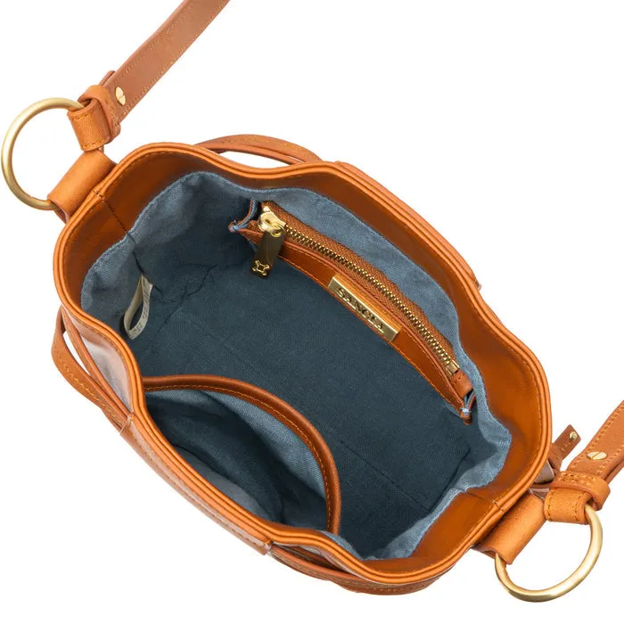 THE SOLETO TULIP BAG IN COGNAC