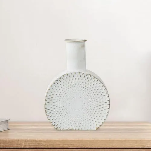 THE STYLE SUTRA® Metal Flower Vase Flowerpot Decorative Vase for Living Room Bedroom Entrance 25x34cm 9.84x13.39in