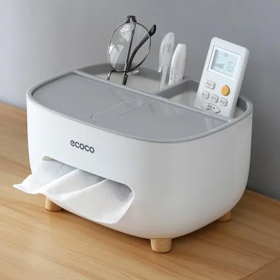 Tissue Storage Box Napkin Holder Multifunctional Sundries Storage Ontainer Living Room Stationery Organizer Box for Home Office