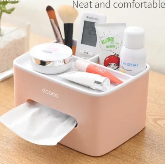 Tissue Storage Box Napkin Holder Multifunctional Sundries Storage Ontainer Living Room Stationery Organizer Box for Home Office