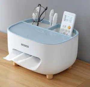 Tissue Storage Box Napkin Holder Multifunctional Sundries Storage Ontainer Living Room Stationery Organizer Box for Home Office
