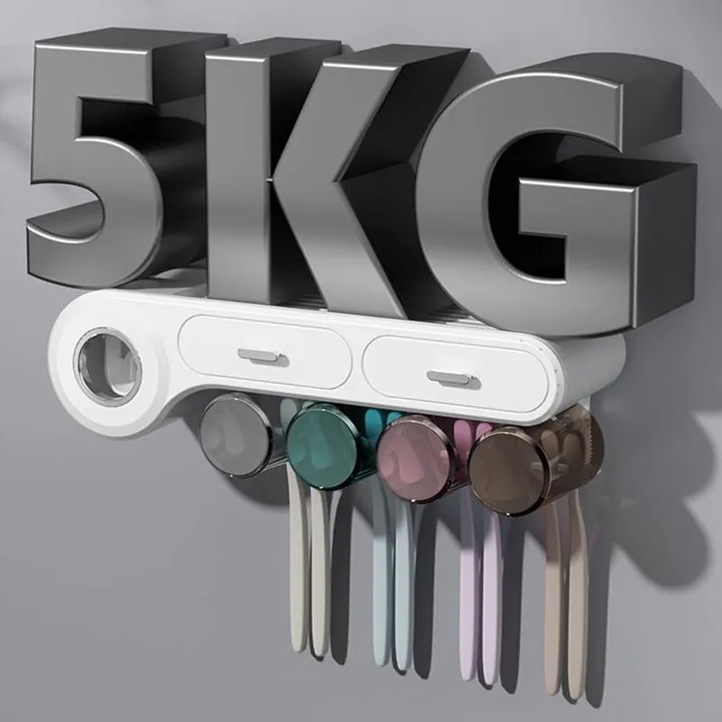 Toilet Toothbrush Rack Wall-mounted Mouthwash Cup Punch-free Brushing Cup Toothbrush Holder Brushing Storage Box Set