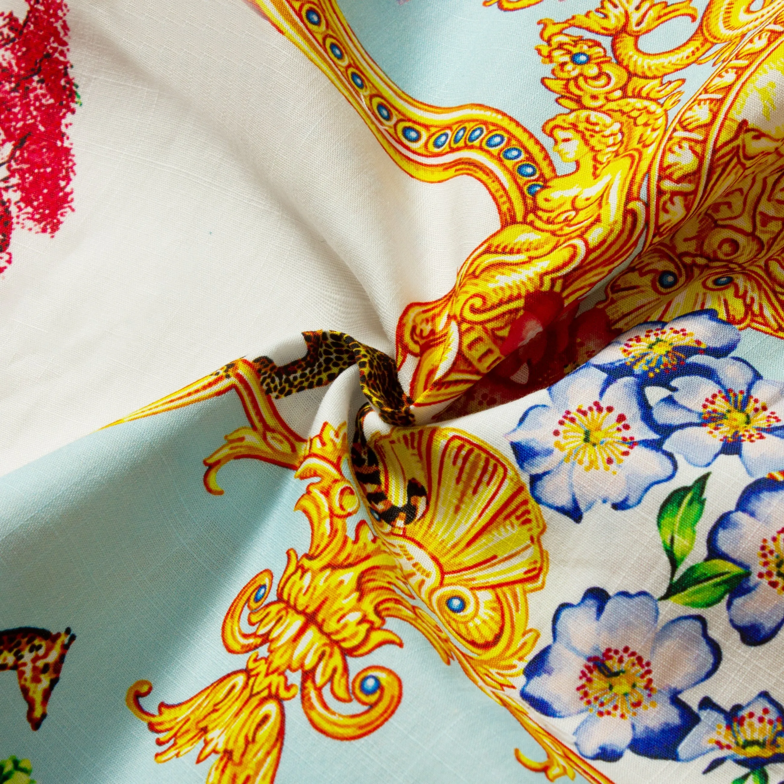 Tropical Baroque Floral Pattern Short Sleeve Shirt