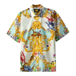 Tropical Baroque Floral Pattern Short Sleeve Shirt