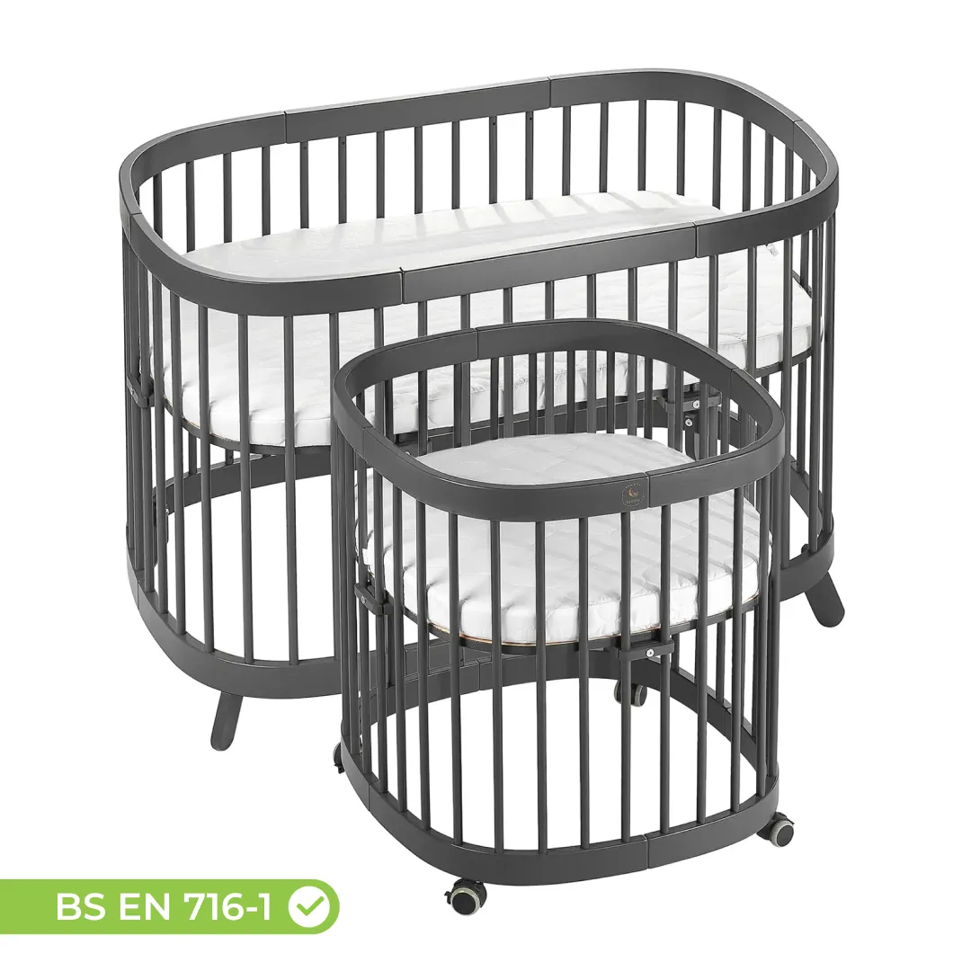 Tweeto 7 in 1 Baby Cot Gray Multifunctional