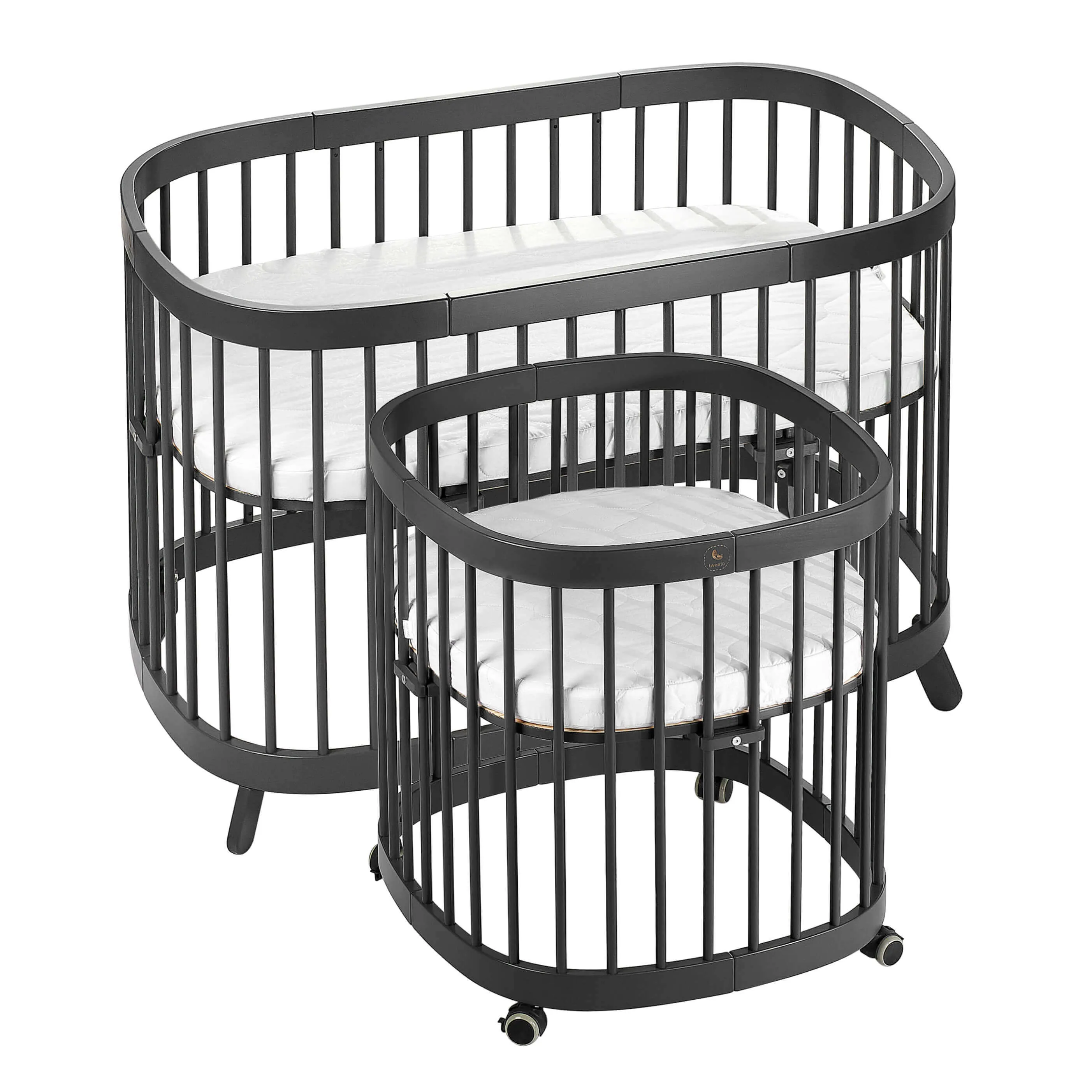 Tweeto 7 in 1 Baby Cot Gray Multifunctional