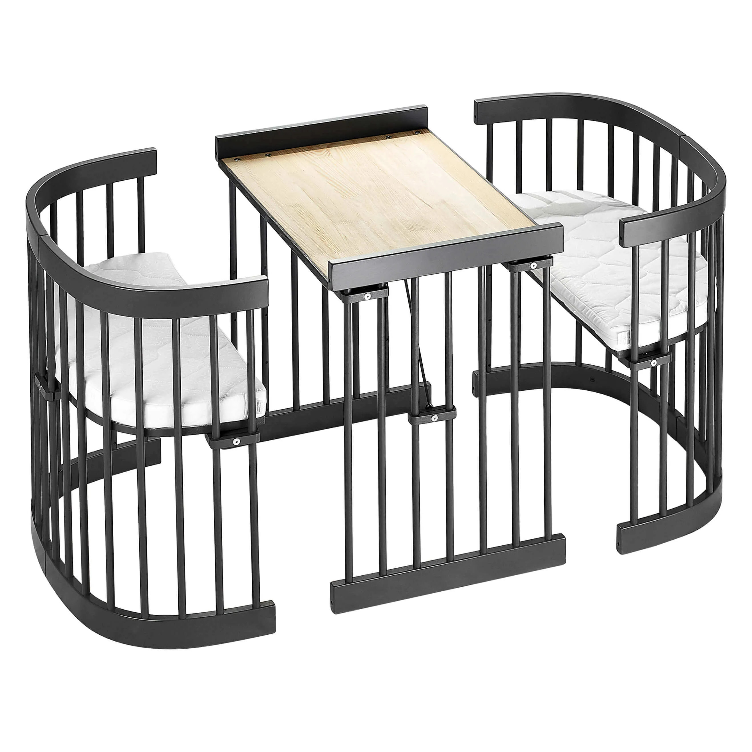 Tweeto 7 in 1 Baby Cot Gray Multifunctional