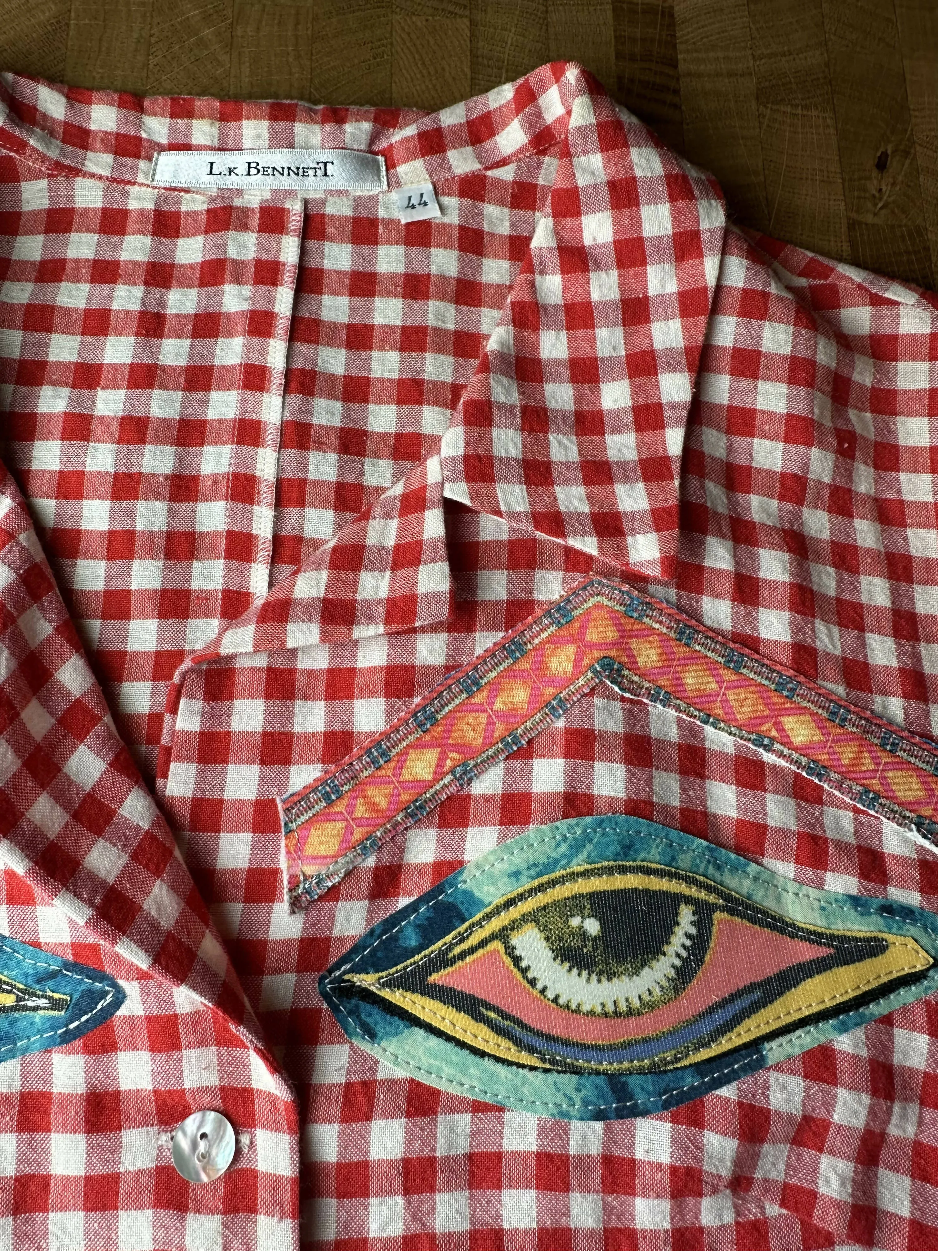 Upcycled Face Suit in Red Check L.K. Bennet