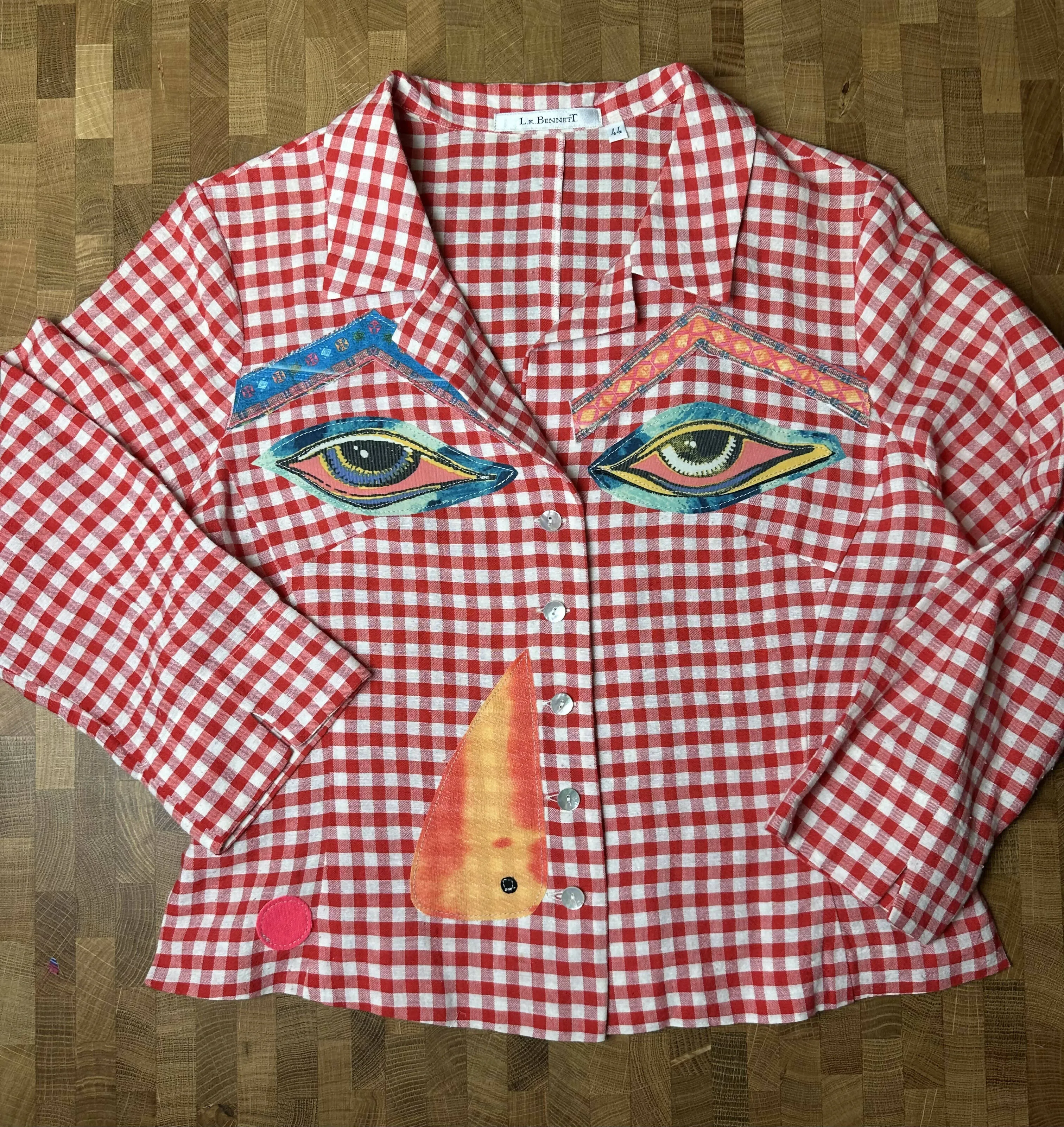 Upcycled Face Suit in Red Check L.K. Bennet