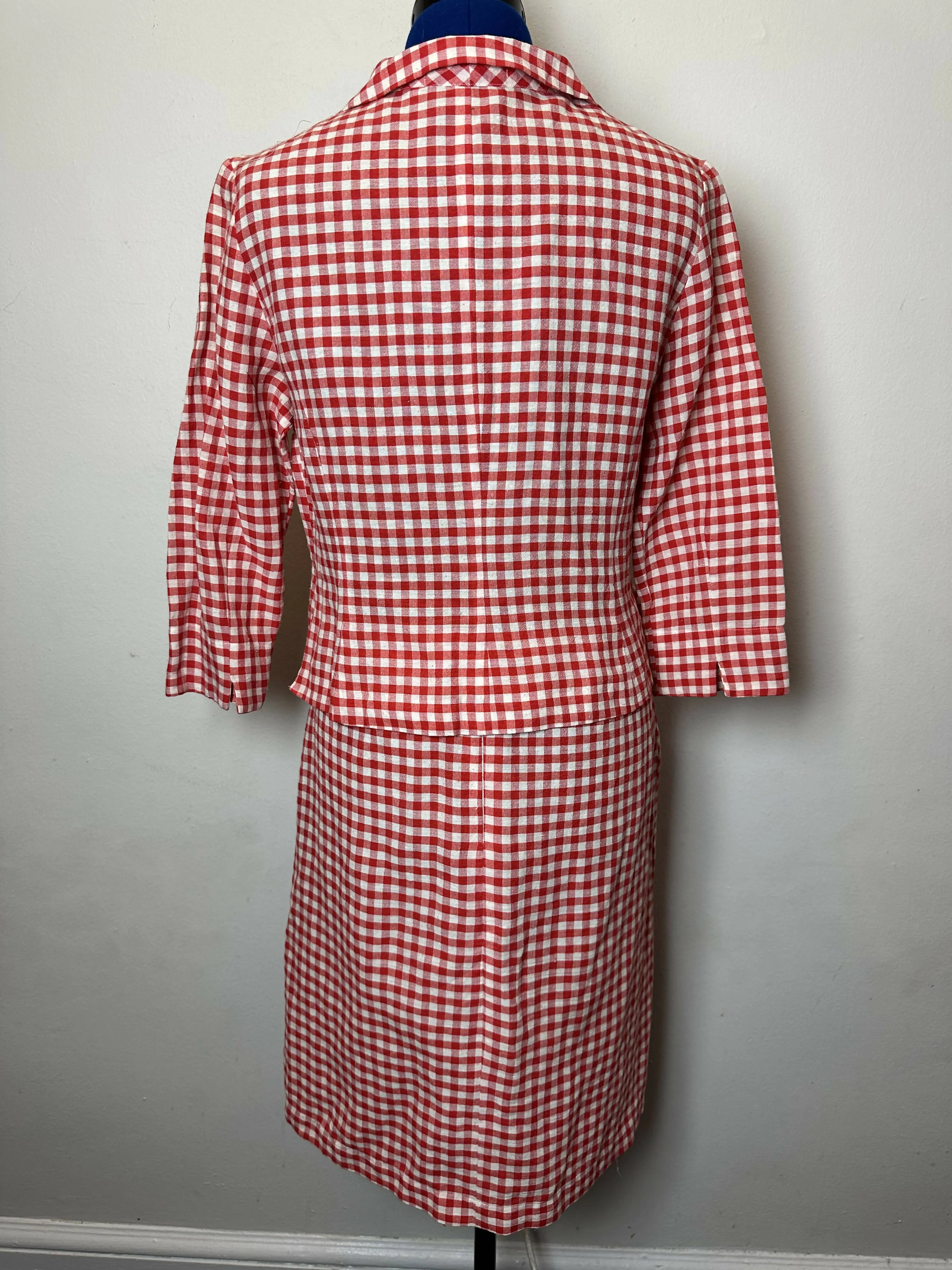 Upcycled Face Suit in Red Check L.K. Bennet