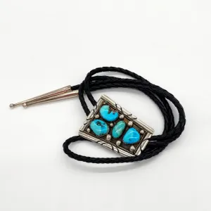 Vintage Four Stone Kingman Turquoise Bolo Tie