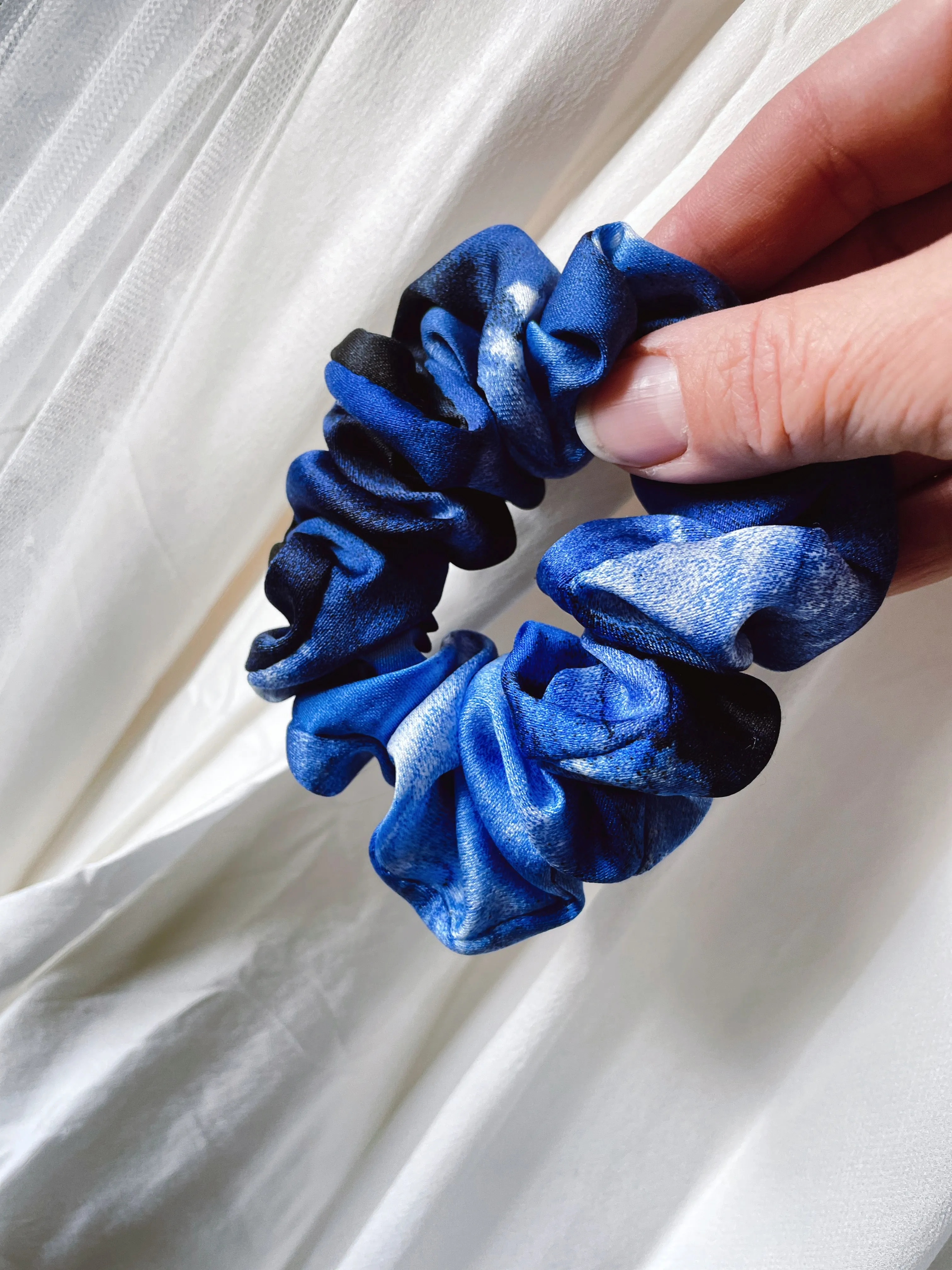 Vintage Silk Scarf Hair Scrunchie
