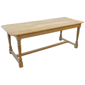 Vintage Stripped French Oak Farm Table with Turned Legs