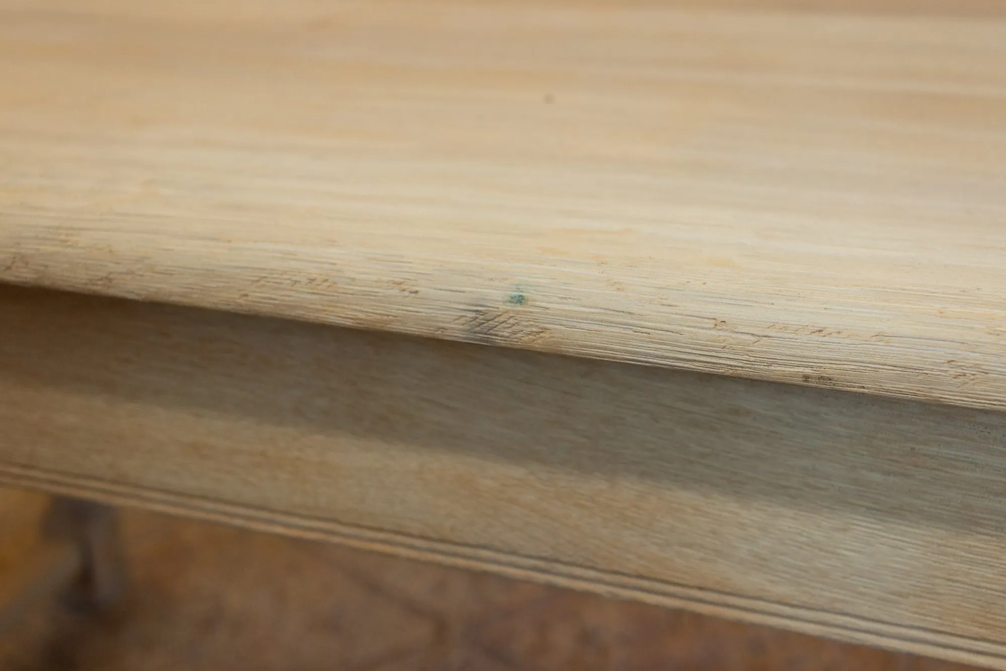 Vintage Stripped French Oak Farm Table with Turned Legs