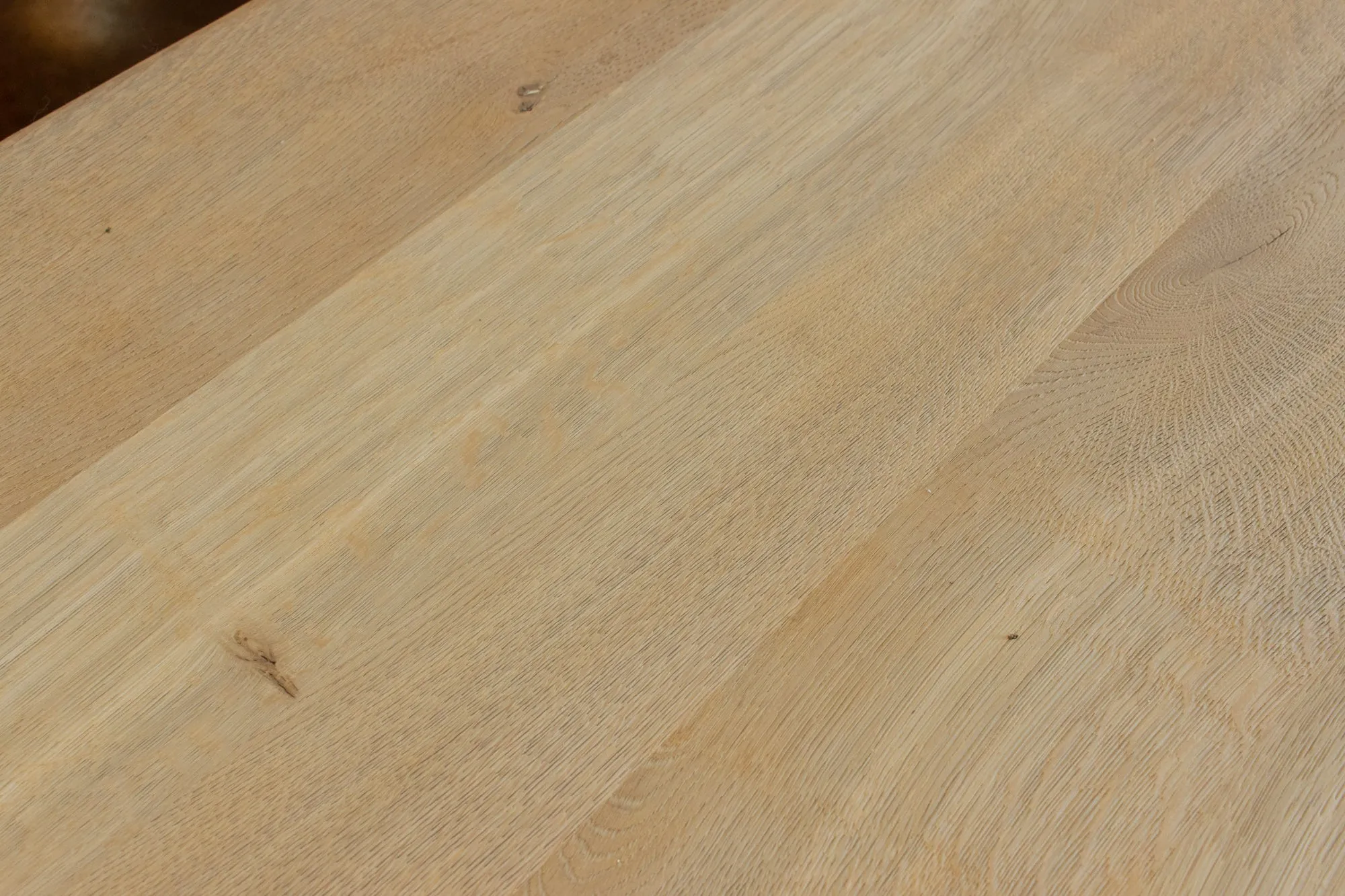 Vintage Stripped French Oak Farm Table with Turned Legs