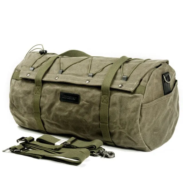 Waterproof Biker’s Canvas Tail Bag, Converts to Duffel Bag, One Size