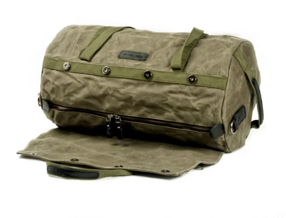 Waterproof Biker’s Canvas Tail Bag, Converts to Duffel Bag, One Size