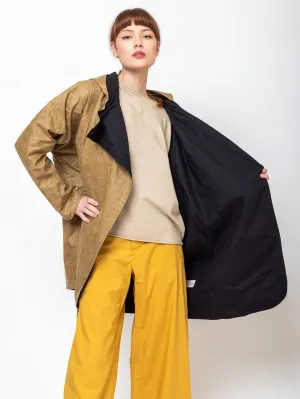 Waxed Batwing Coat - Sand