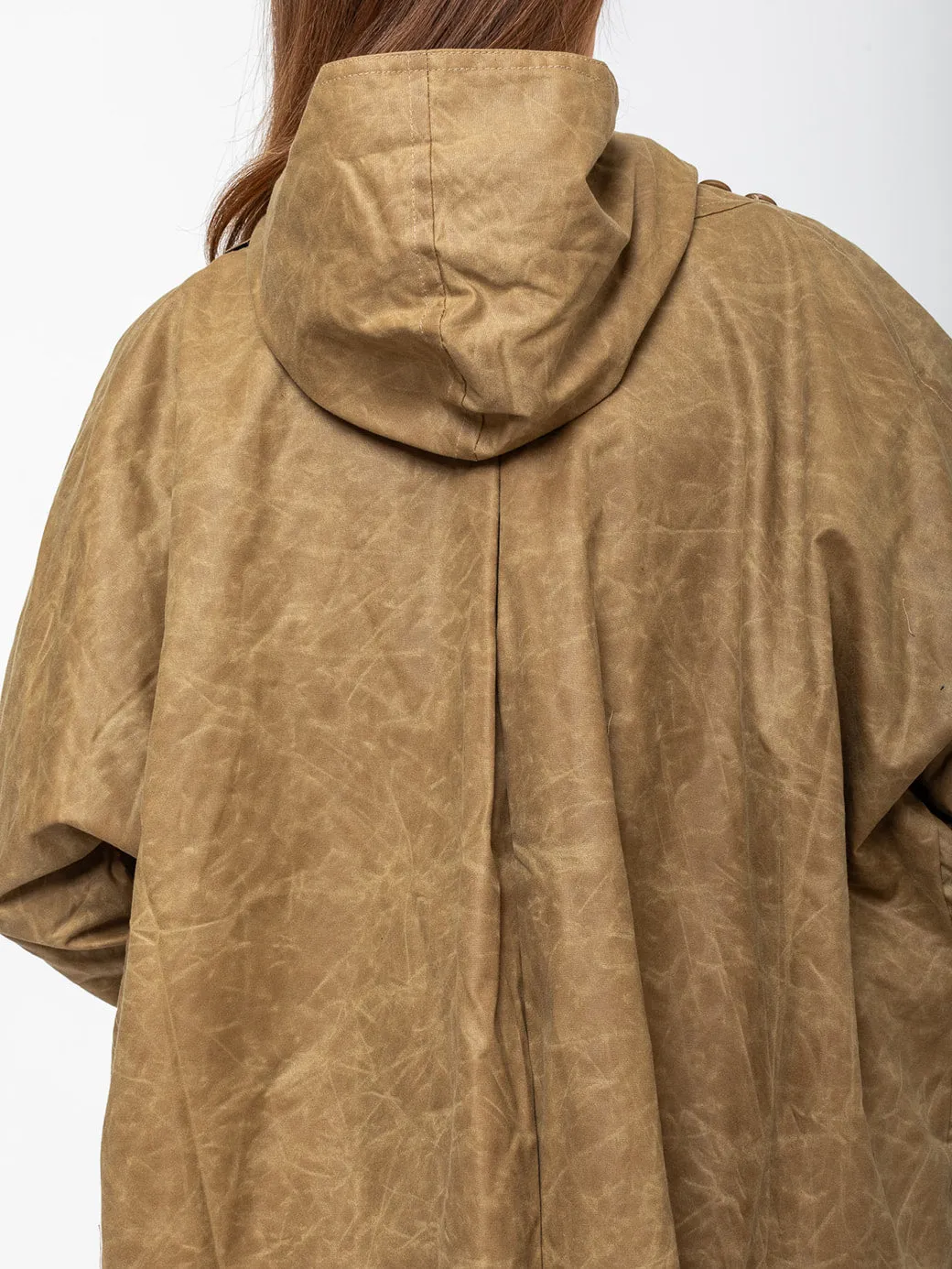 Waxed Batwing Coat - Sand
