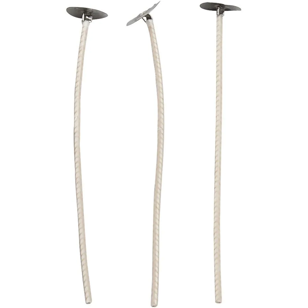 Waxed Candle Wicks L:10 cm Thickness 2 mm, 50 Pieces