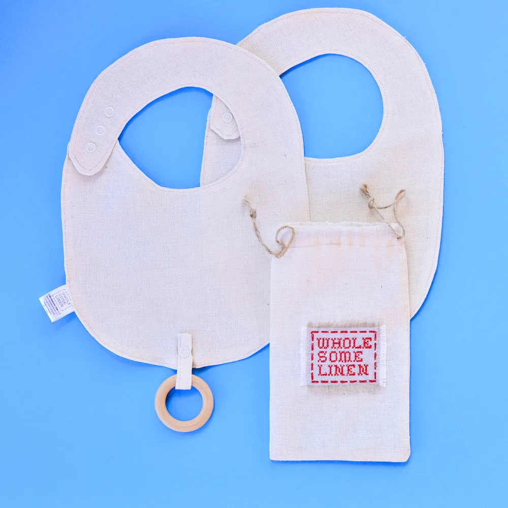 Waxed Linen Baby Bibs