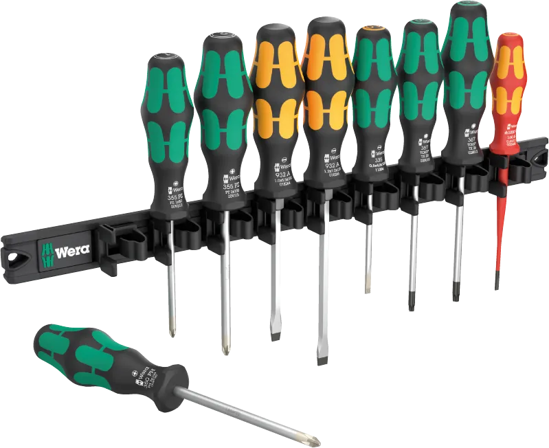 Wera 9650 Magnetic Rail, Kraftform Screwdriver Set, 9pc, 05051012001