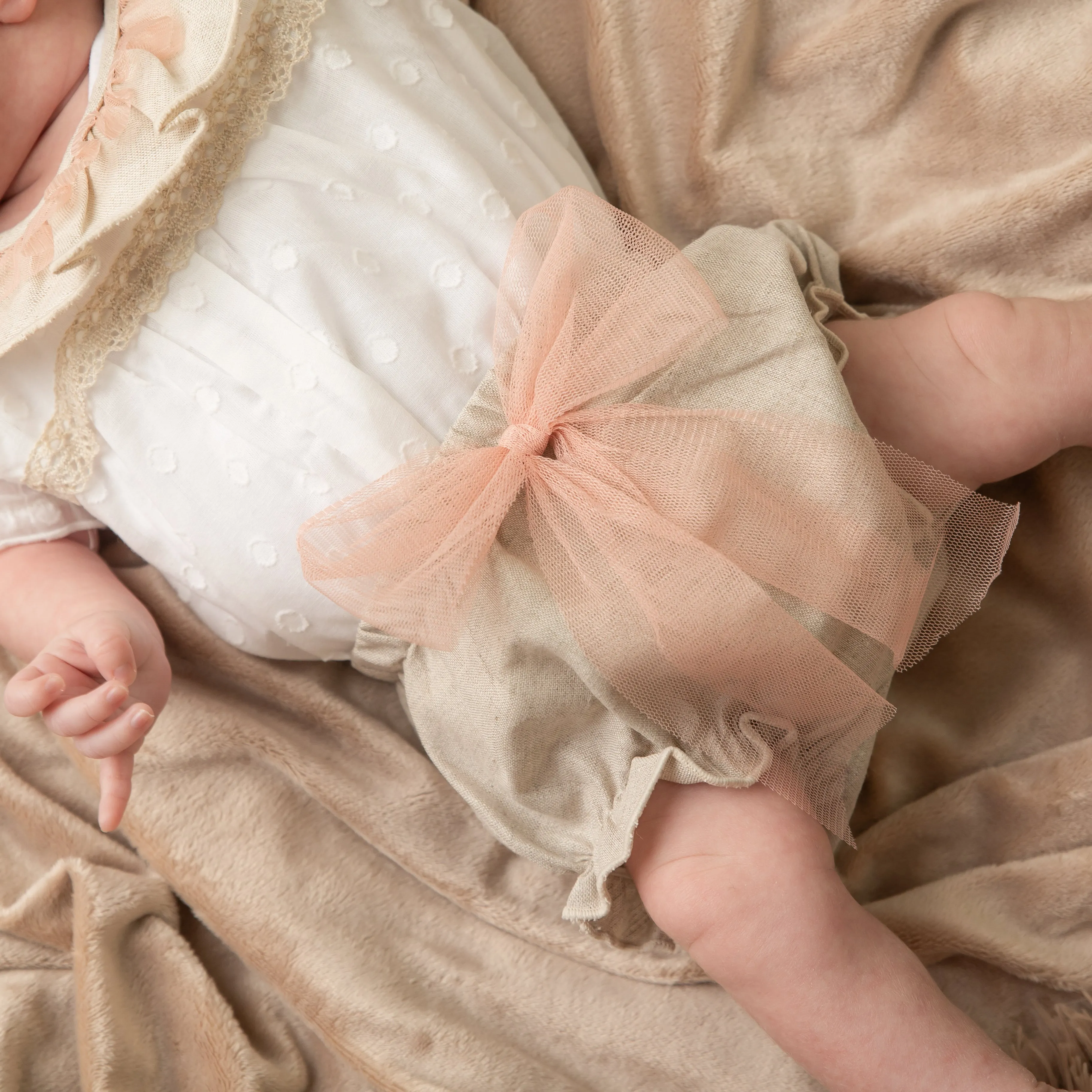 White Spotted Cotton Sand Bloomers Set