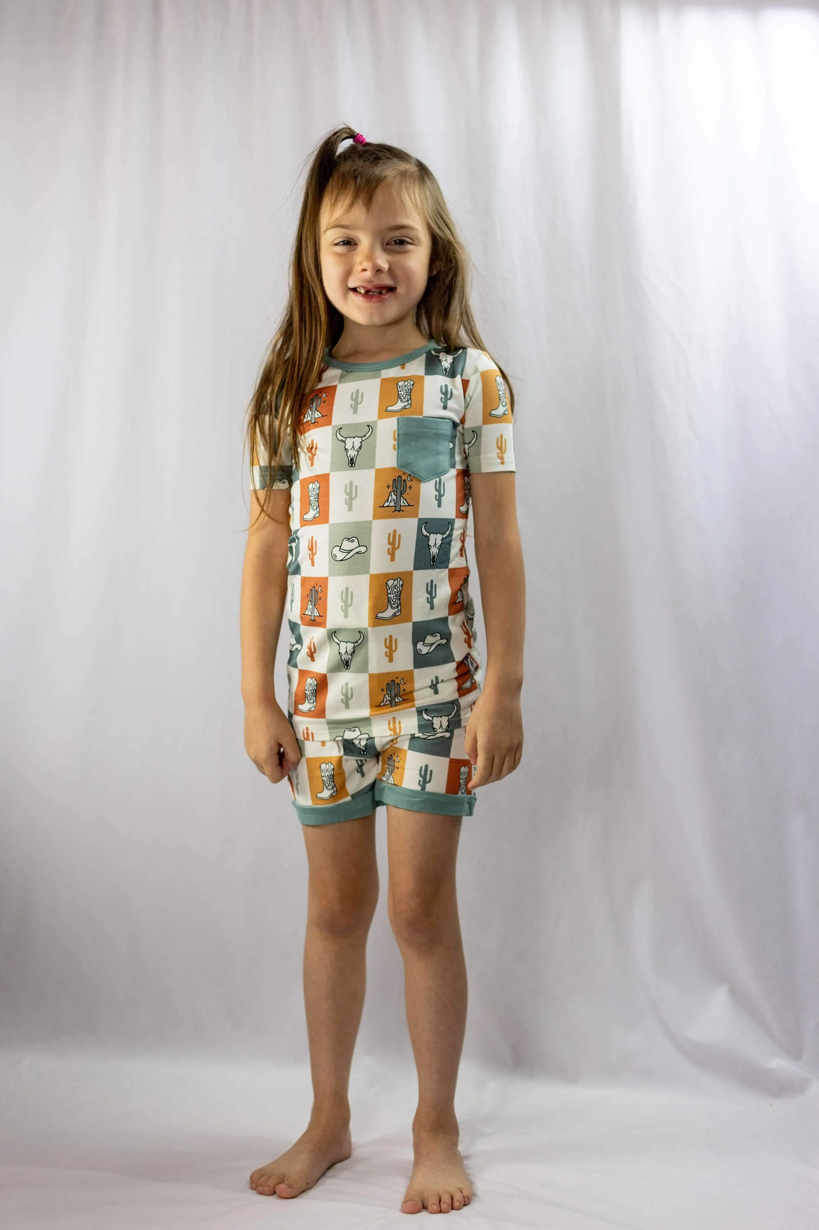Wild West Checkers Bamboo Short Set